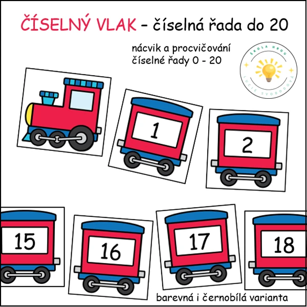 ČÍSELNÝ VLAK - číselná řada 0 - 20