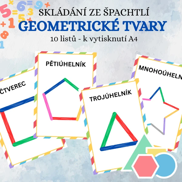 Geometrické tvary - Skládačky ze špachtlí