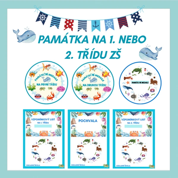 Medaile a památeční list na první nebo druhou třídu