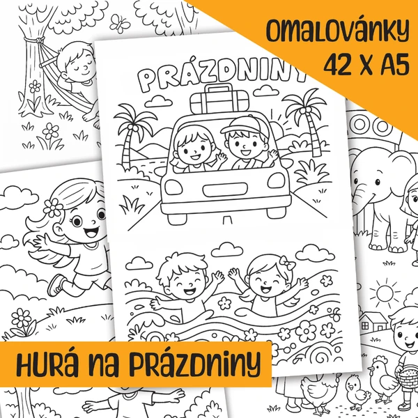 ☀️ Hurá, prázdniny! – OBŘÍ sada prázninových omalovánek