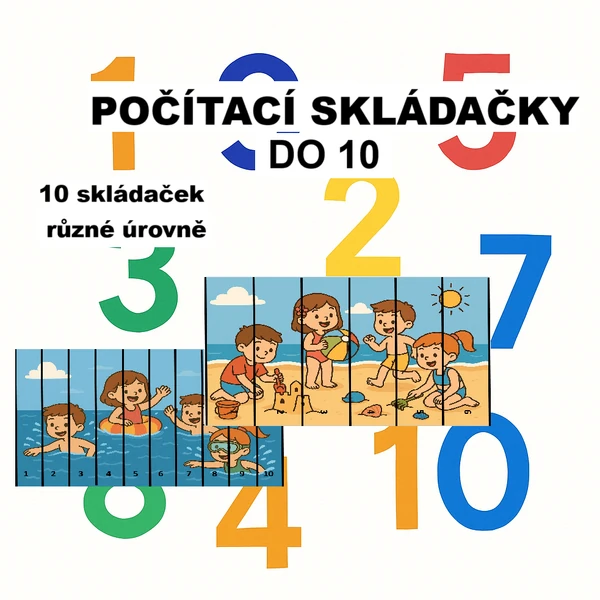 letní počítací skládačky do 10