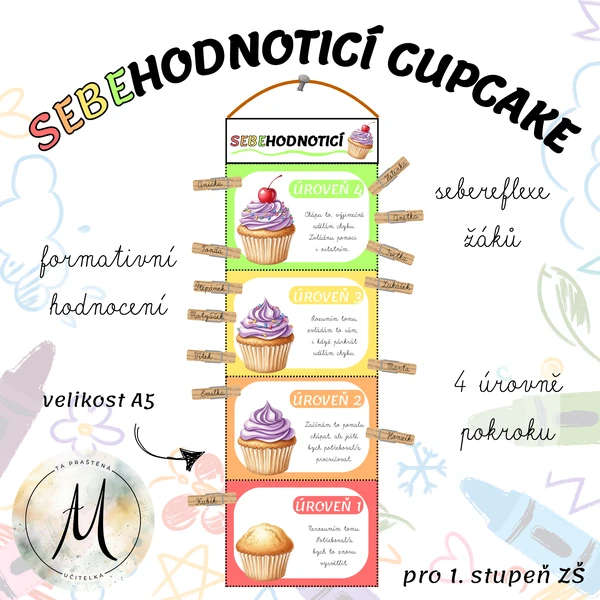 sebehodnoticí cupcake - semafor pokroku
