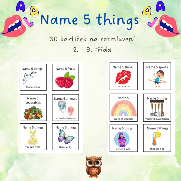 Name 5 things - rozmluv žáky