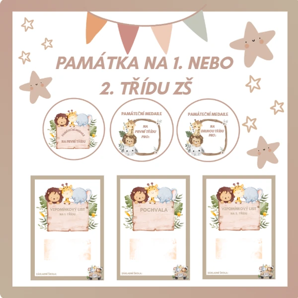 Medaile a památeční listy na první nebo druhou třídu