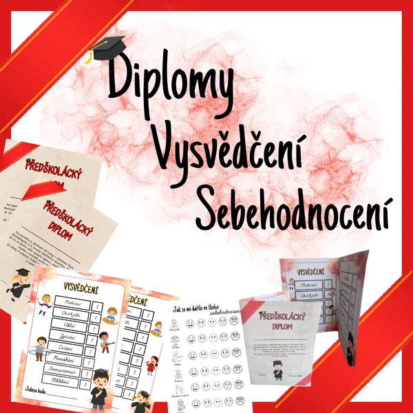 Diplom a vysvědčení pro předškoláky + Sebehodnocení