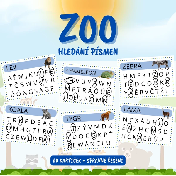 ZOO - hledání písmen