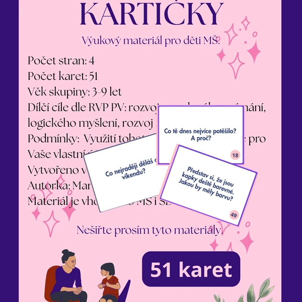 Komunikační karty na rozvoj fantazie, slovní zásoby