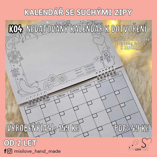 NEKONEČNÝ MĚSÍČNÍ KALENDÁŘ 