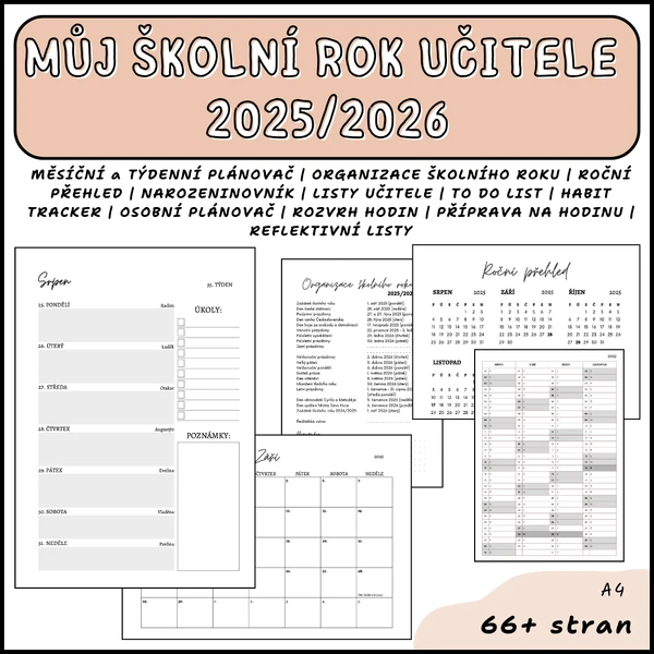 Můj školní rok učitele 2025/2026 - Učitelský diář