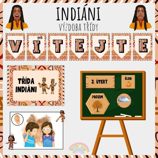 Indiáni, výzdoba třídy
