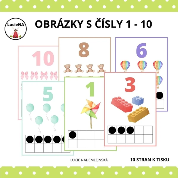 OBRÁZKY S ČÍSLY 1 - 10 HRAČKY
