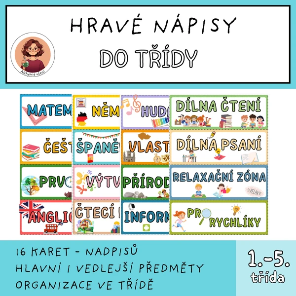 Hravé nápisy do třídy