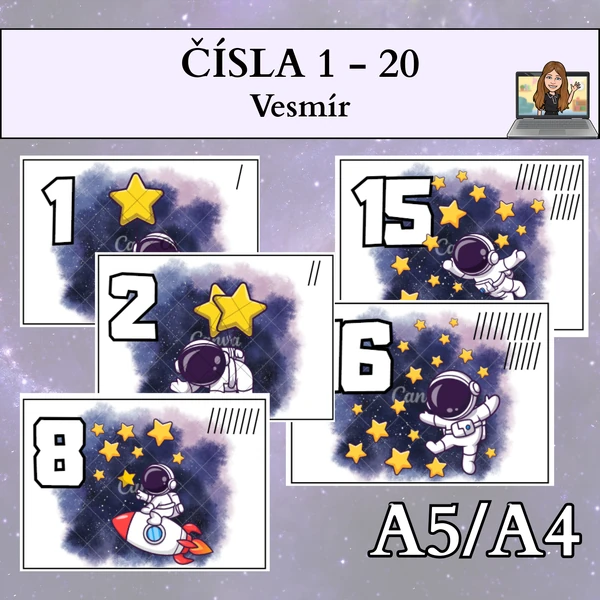 Čísla 1-20 - vesmír
