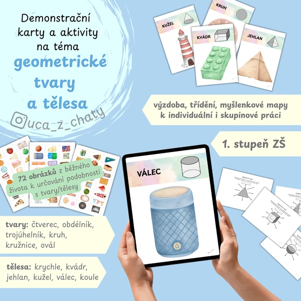Demonstrační karty a aktivity na téma geometrické tvary a tělesa