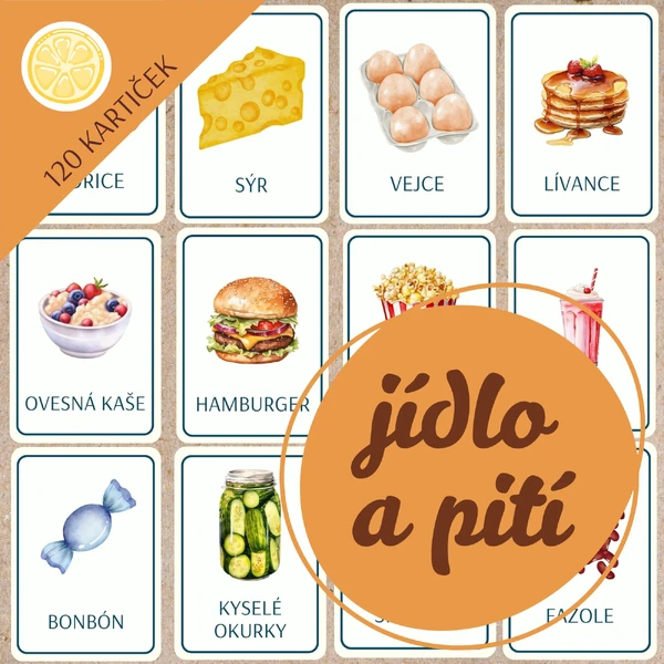 JÍDLO A PITÍ - obrázkové demonstrační kartičky