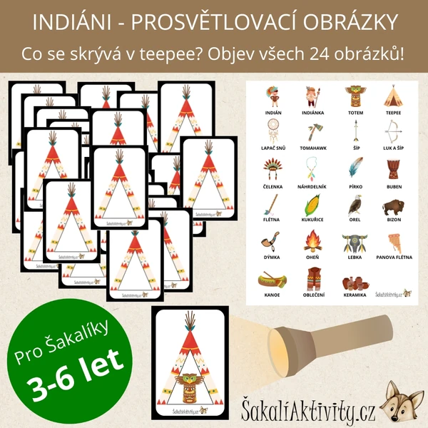  PROSVĚTLOVACÍ OBRÁZKY - Indiáni 
