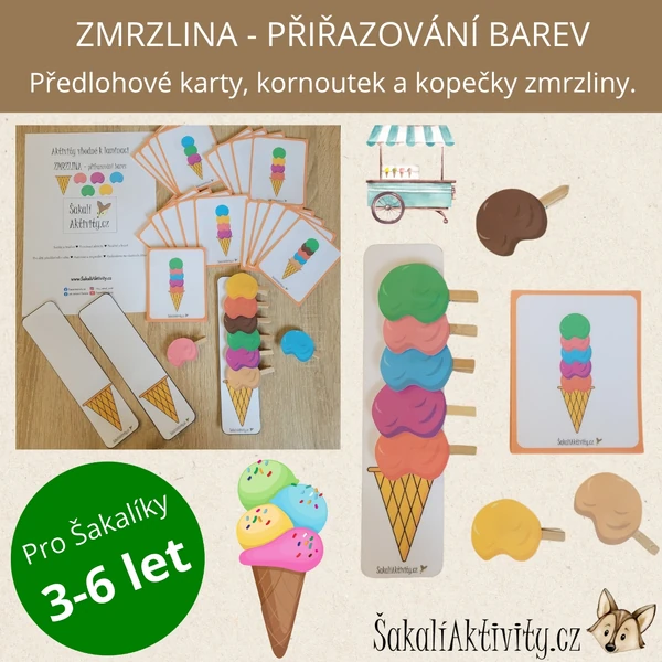 Sada aktivit - ZMRZLINA - přiřazování barev