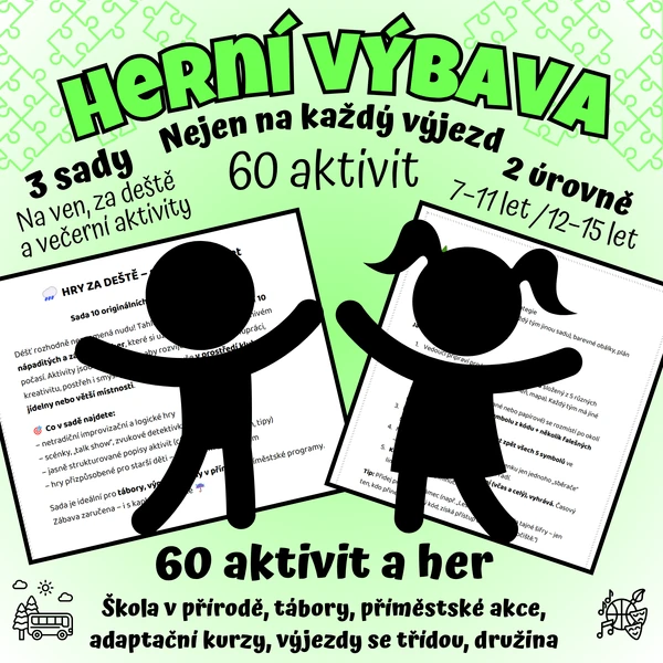 🌲Herní kufřík na školu v přírodě a tábory – 60 originálních aktivit ✨