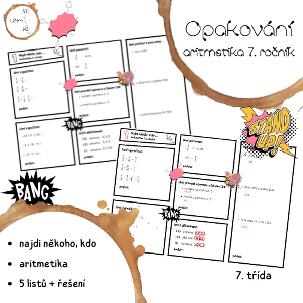 Opakování - aritmetika 7. ročník (najdi někoho, kdo...)