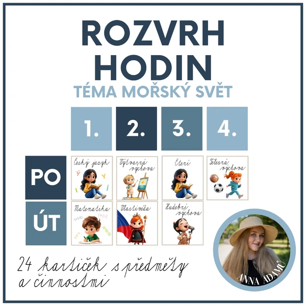 Rozvrh hodin do třídy - mořský svět