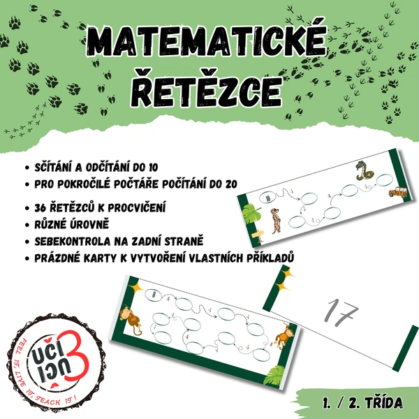 Matematické safari řetězce - sčítání a odčítání do 10