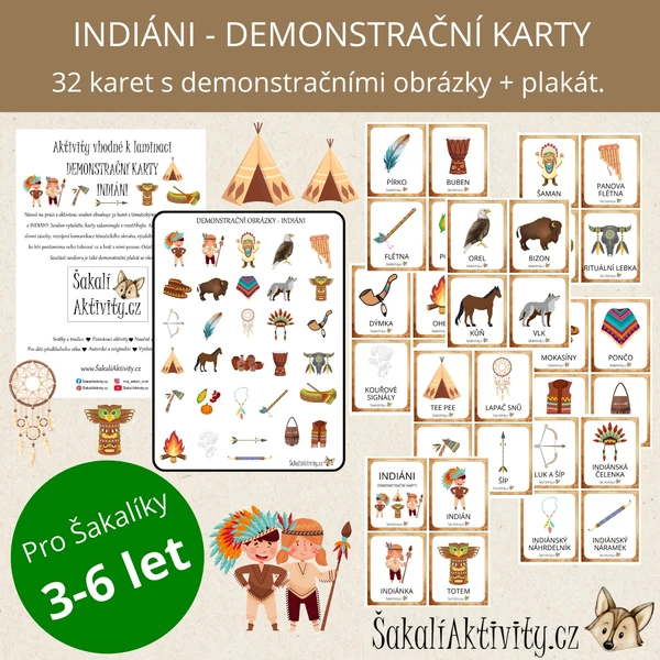  Indiáni - demonstrační karty 
