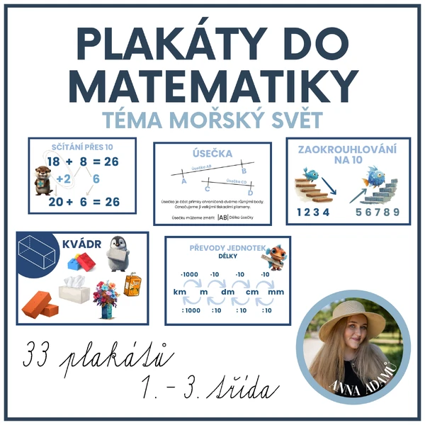 Plakáty do matematiky - mořský svět 