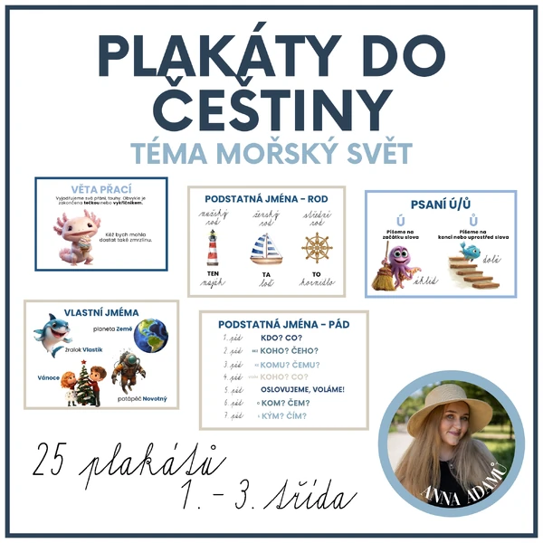 Plakáty do českého jazyka - mořský svět