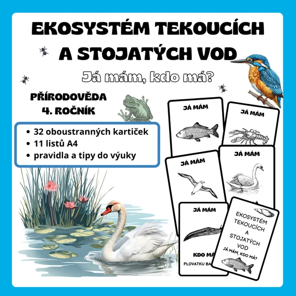 Já mám, kdo má? - Ekosystém tekoucích a stojatých vod (potok, řeka, rybník)