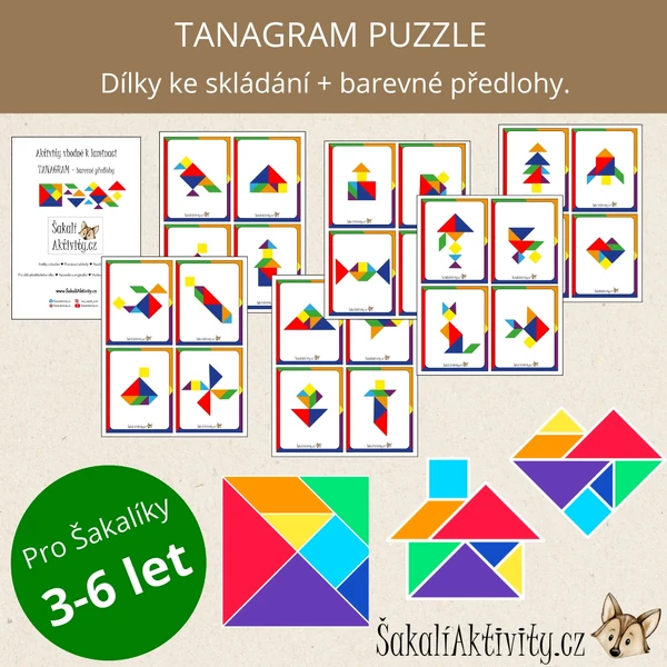  TANAGRAM PUZZLE - barevné předlohy 