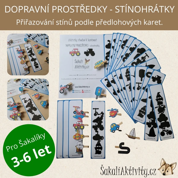 Sada aktivit - DOPRAVNÍ PROSTŘEDKY - STÍNOHRÁTKY