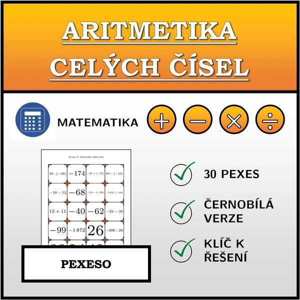 Pexeso - Aritmetika celých čísel | matematika