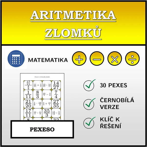 Pexeso - Aritmetika zlomků | matematika