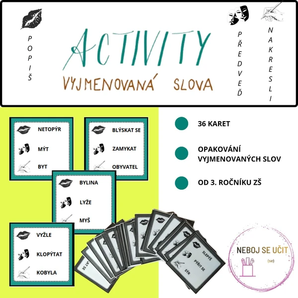 Vyjmenovaná slova - Activity hra