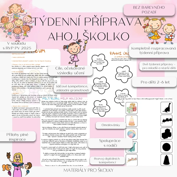 Týdenní příprava - Ahoj školko (bez barevného pozadí)