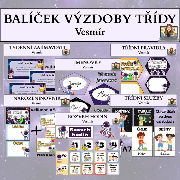 balíček výzdoby - vesmír