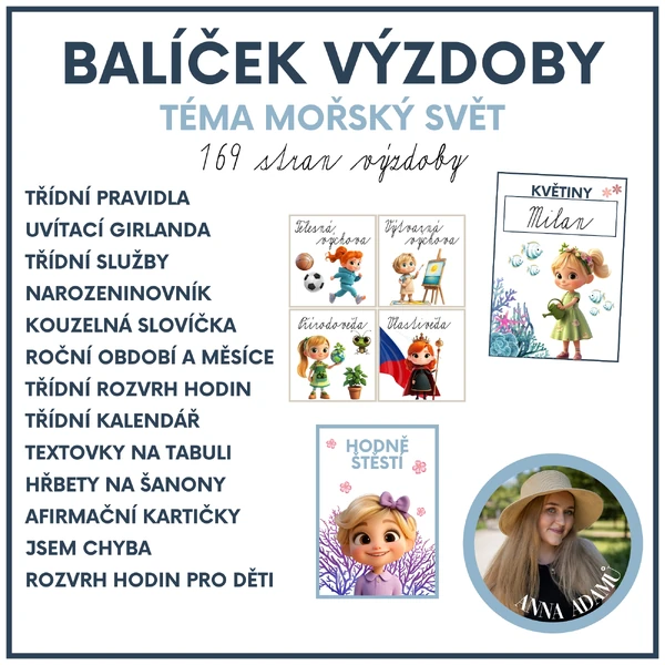 Balíček výzdoby pro 1. stupeň - mořský svět 