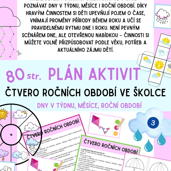 ROČNÍ OBDOBÍ, POČASÍ - Plán aktivit: přípravy, didaktické karty