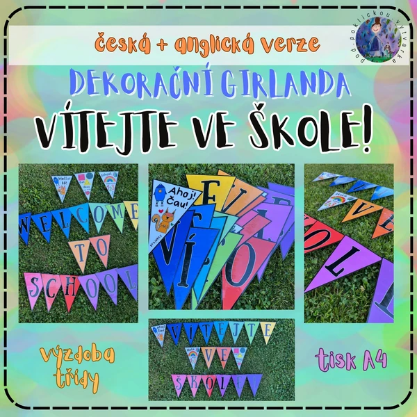 Dekorační girlanda - Vítejte ve škole!