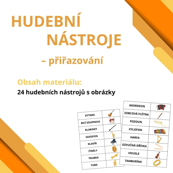HUDEBNÍ NÁSTROJE - přiřazování