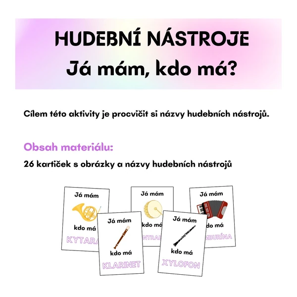 HUDEBNÍ NÁSTROJE - Já mám, kdo má