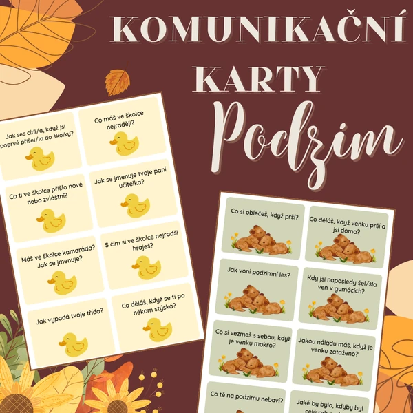 Konverzační karty - Podzim, prázdniny, kamarádi a poznávání školky