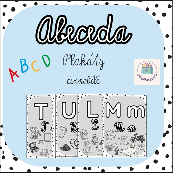 Abeceda - plakáty černobílé