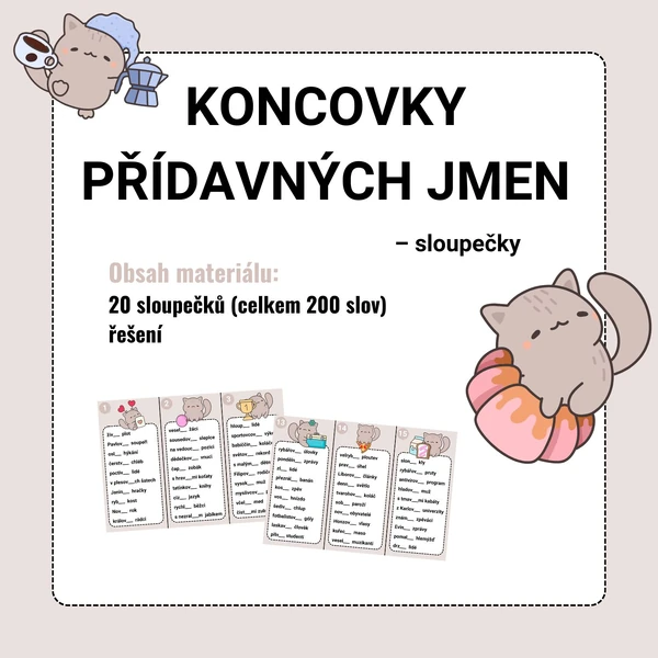 KONCOVKY PŘÍDAVNÝCH JMEN - sloupečky