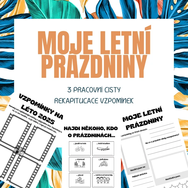 Moje letní prázdniny-pracovní listy 