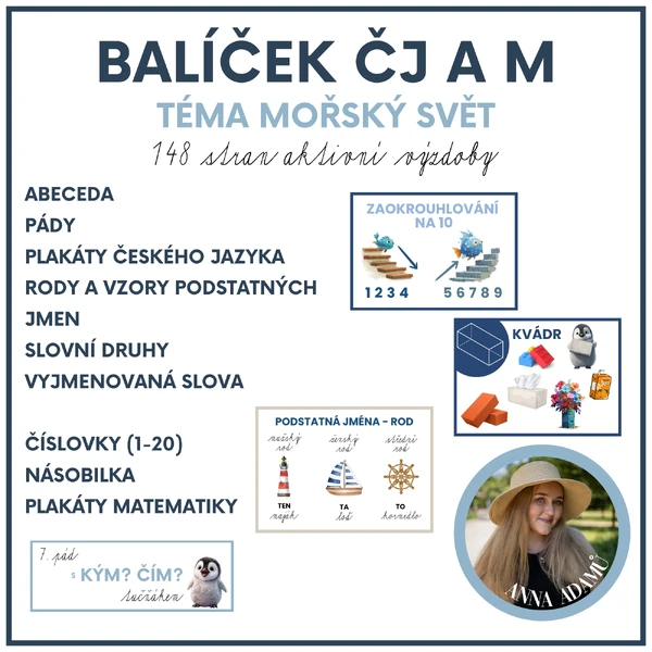 Balíček český jazyk a matematika - mořský svět