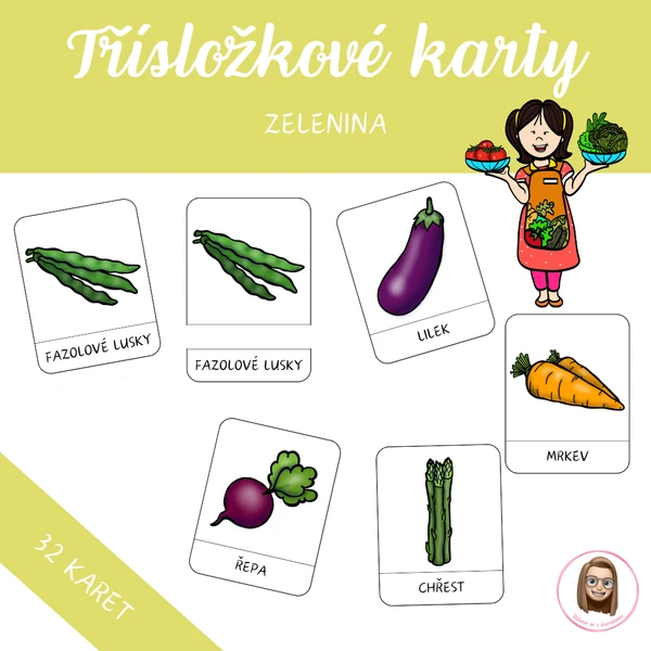 Třísložkové karty - ZELENINA