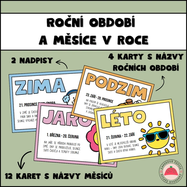 Roční období a měsíce v roce - výzdoba