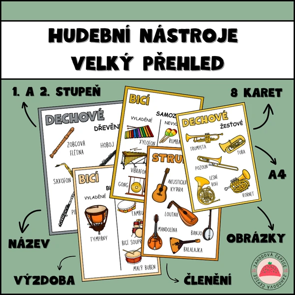Hudební nástroje - velký přehled - výzdoba