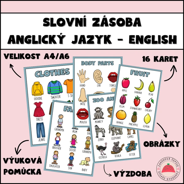 Slovní zásoba s obrázky - anglický jazyk